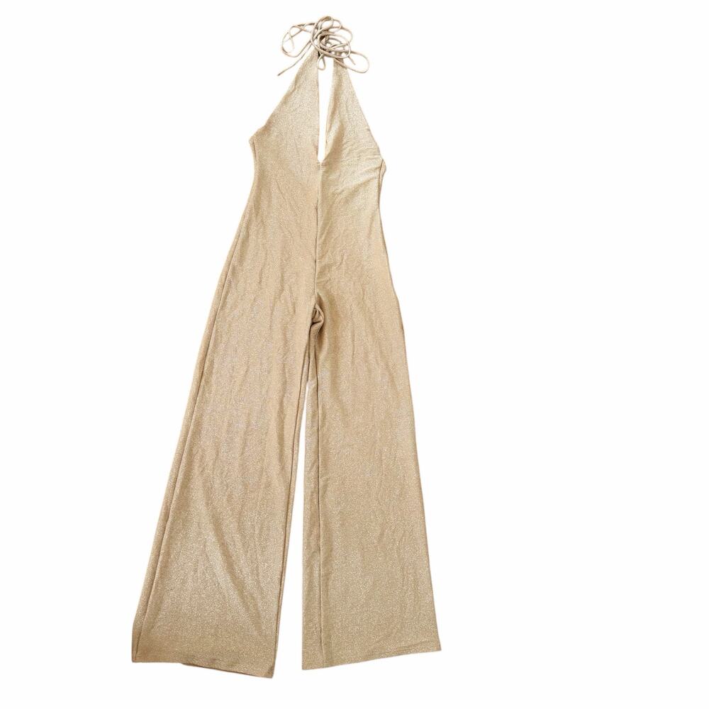 Babyboo Gold Sparkly LA Bish Jumpsuit Sz L